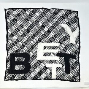 Vintage‎ 1970s Betty Barclay Silk Logo Scarf 19" x 20"